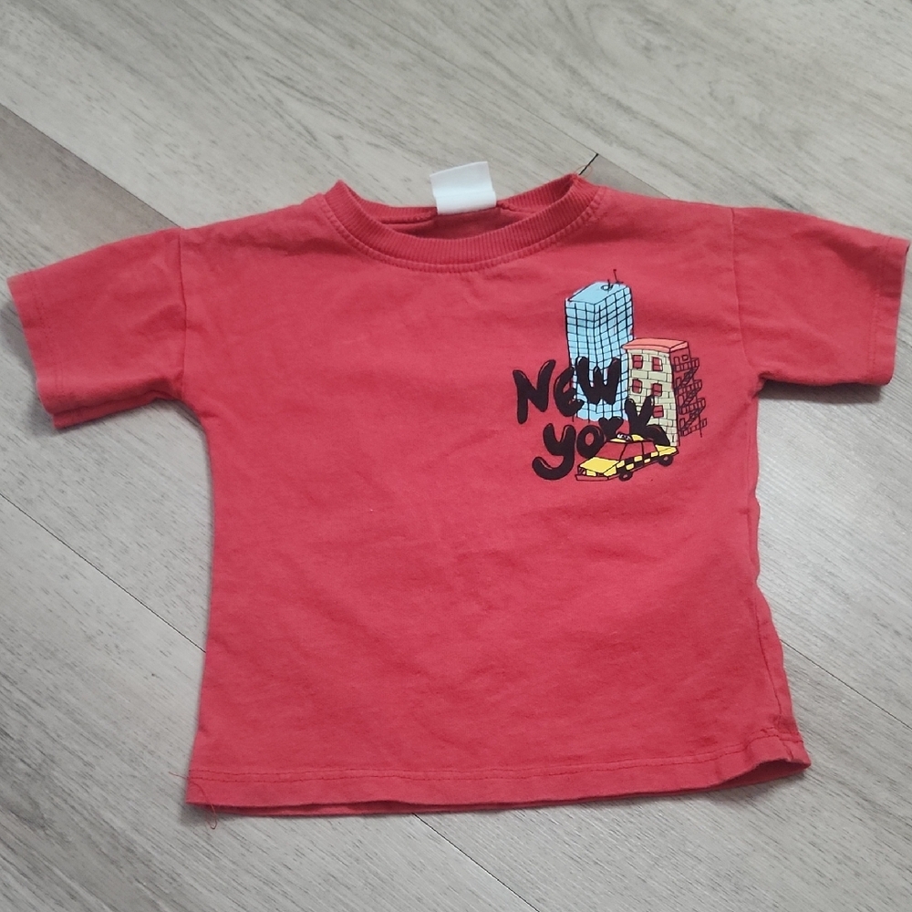 Zara Red Kids Tee with City Graphic